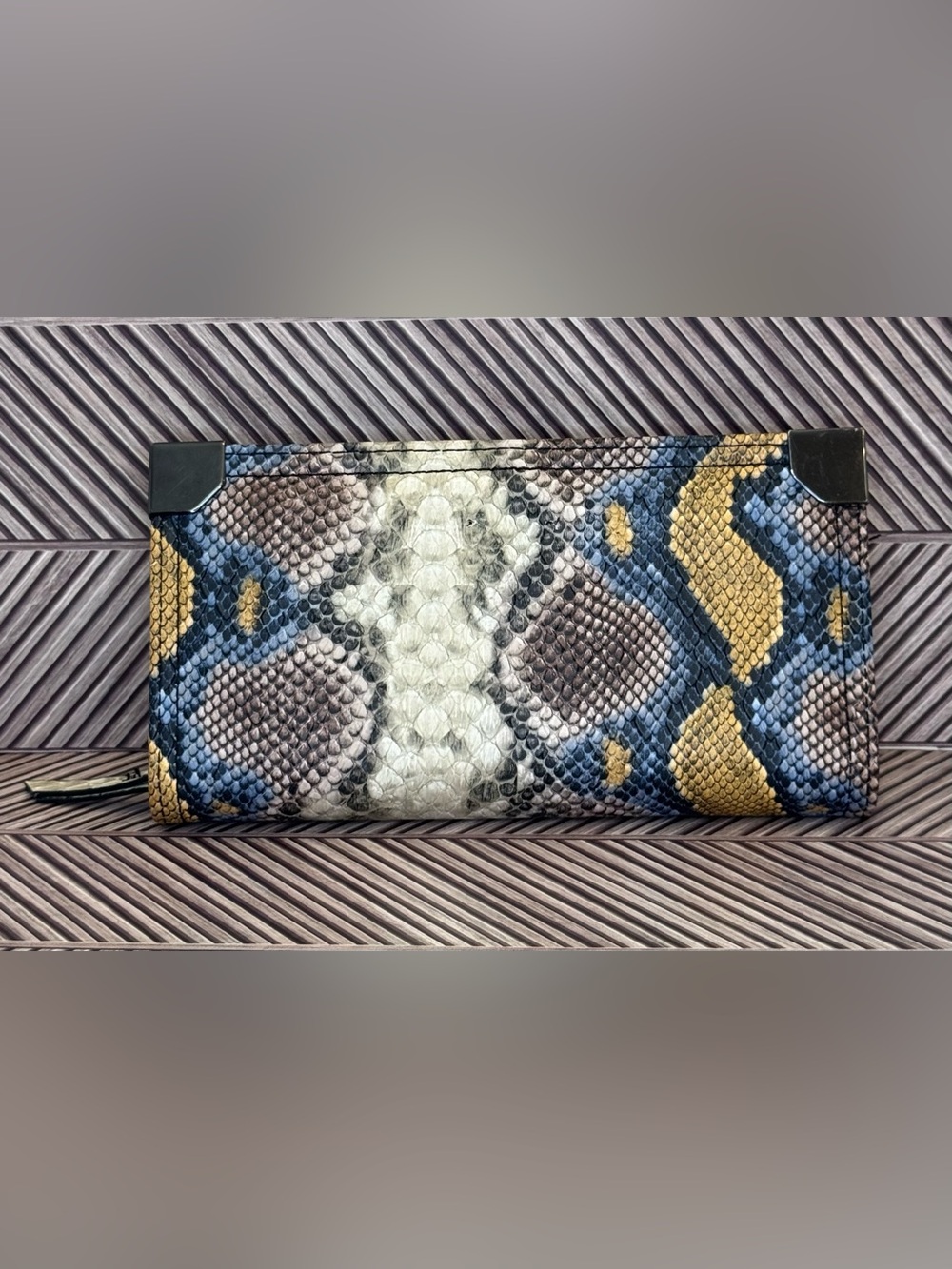 Jessica Simpson Python Print Blue Wallet